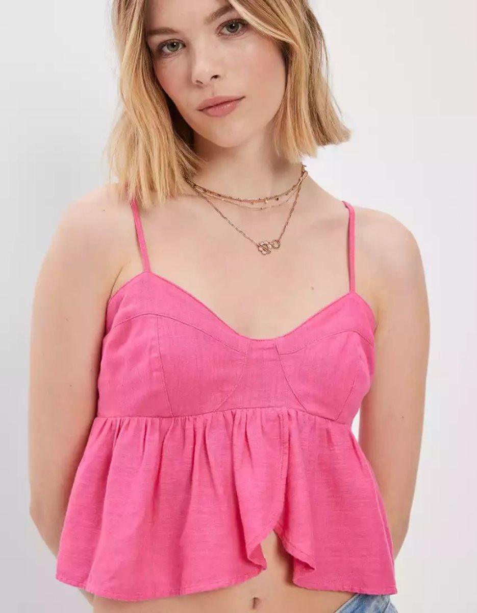 Chemises American Eagle AE Babydoll Cami Fushia Femme | BHL-19192274